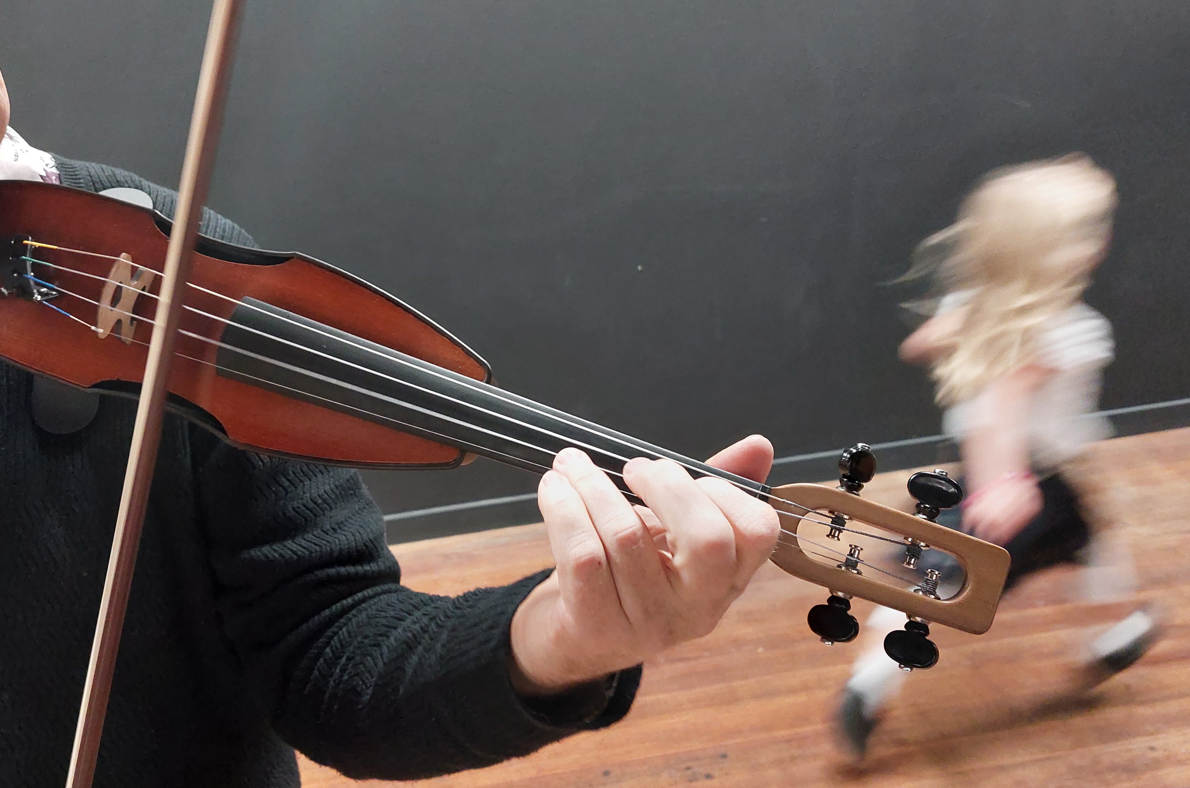 A Magic Fluke Cricket fiddle.